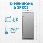 NewAir 15" Outdoor Beverage Refrigerator - Weatherproof Design