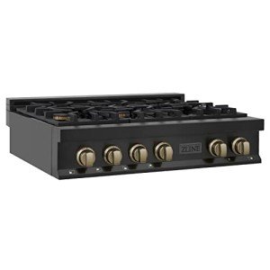 ZLINE 36" Gas Rangetop - Black Stainless Steel