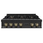ZLINE 36" Gas Rangetop - Black Stainless Steel
