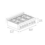 ZLINE 36" Gas Rangetop - Black Stainless Steel