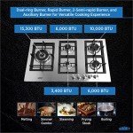 Summit 34-Inch 5-Burner Gas Cooktop - Stainless Steel