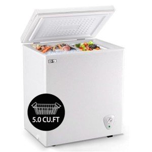 5.0 Cu.Ft White Chest Freezer with Removable Basket