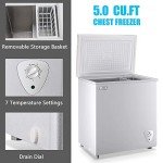 5.0 Cu.Ft White Chest Freezer with Removable Basket