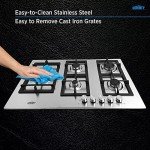 Summit 34-Inch 5-Burner Gas Cooktop - Stainless Steel