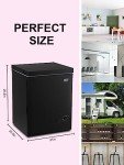 Adjustable Thermostat Chest Freezer with Storage Basket