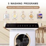 Portable Countertop Dishwasher with Built-in Water Tank