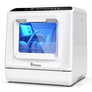 IAGREEA Compact Portable Countertop Dishwasher, 5 Programs
