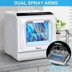 IAGREEA Compact Portable Countertop Dishwasher, 5 Programs