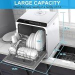 IAGREEA Compact Portable Countertop Dishwasher, 5 Programs