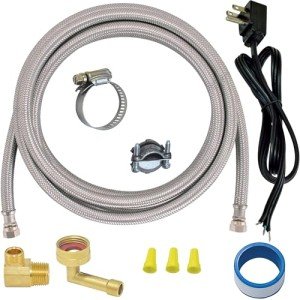 Dishwasher Installation Kit with Stainless Steel Connectors