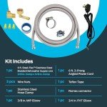 Dishwasher Installation Kit with Stainless Steel Connectors