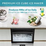 EUHOMY Stainless Steel Ice Maker - 99lbs Daily