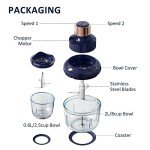 Bear Electric Food Processor with Glass Bowls