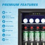 Erivess Compact Beverage Refrigerator for Soda and Beer