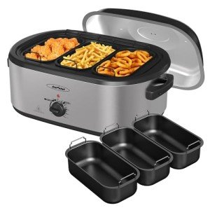 Sunvivi 24 QT Electric Roaster Oven with Buffet Server