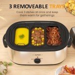 Sunvivi 24 QT Electric Roaster Oven with Buffet Server