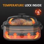 Sunvivi 24 QT Electric Roaster Oven with Buffet Server