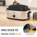 Sunvivi 24 QT Electric Roaster Oven with Buffet Server