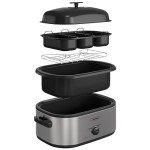 Sunvivi 24 QT Electric Roaster Oven with Buffet Server