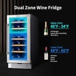 15” Dual Zone Wine Cooler for 28 Bottles