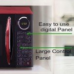 RCA 900W Red Microwave Oven with 10 Power Levels