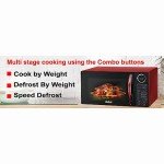 RCA 900W Red Microwave Oven with 10 Power Levels