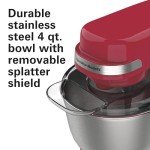 Hamilton Beach 4 Quart Electric Stand Mixer, Red