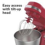 Hamilton Beach 4 Quart Electric Stand Mixer, Red
