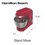 Hamilton Beach 4 Quart Electric Stand Mixer, Red