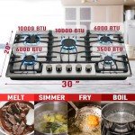 30" 5 Burner Gas Cooktop with Thermocouple Protection