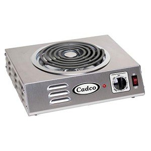 Cadco 14" Electric Countertop Hot Plate, Stainless Steel