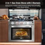 AMZCHEF 21" Propane Range Oven with 3 Burners