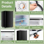 Zibbizo Compact Mini Fridge with Freezer, Black