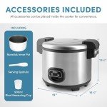 Aroma 60-Cup Commercial Rice Cooker, Stainless Steel