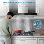 Midea 30" 450CFM Ductless Range Hood, Stainless Steel