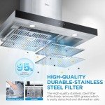 Midea 30" 450CFM Ductless Range Hood, Stainless Steel