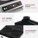 PAYISHO Commercial Induction Cooktop 1800W with Timer