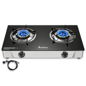 Portable 2 Burner Propane Stove for Camping