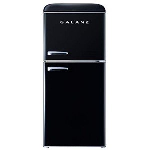 Galanz Retro Mini Fridge with True Freezer, Black