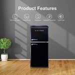 Galanz Retro Mini Fridge with True Freezer, Black