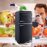 Galanz Retro Mini Fridge with True Freezer, Black