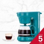 Compact Coffee Maker, 5 Cups, Tea Leaf Color