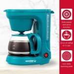 Compact Coffee Maker, 5 Cups, Tea Leaf Color