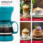 Compact Coffee Maker, 5 Cups, Tea Leaf Color