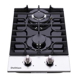 12-Inch Dual Fuel Gas Cooktop with 2 Burners