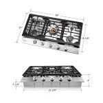 FOTILE 36” 5-Burner Stainless Steel Gas Cooktop