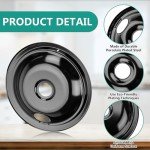 Black Porcelain Drip Pan Set & Burner Element