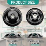 Black Porcelain Drip Pan Set & Burner Element