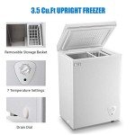Compact 3.5 Cu.Ft Chest Freezer with Adjustable Thermostat