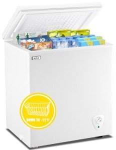 WANAI Compact Chest Freezer with Removable Basket